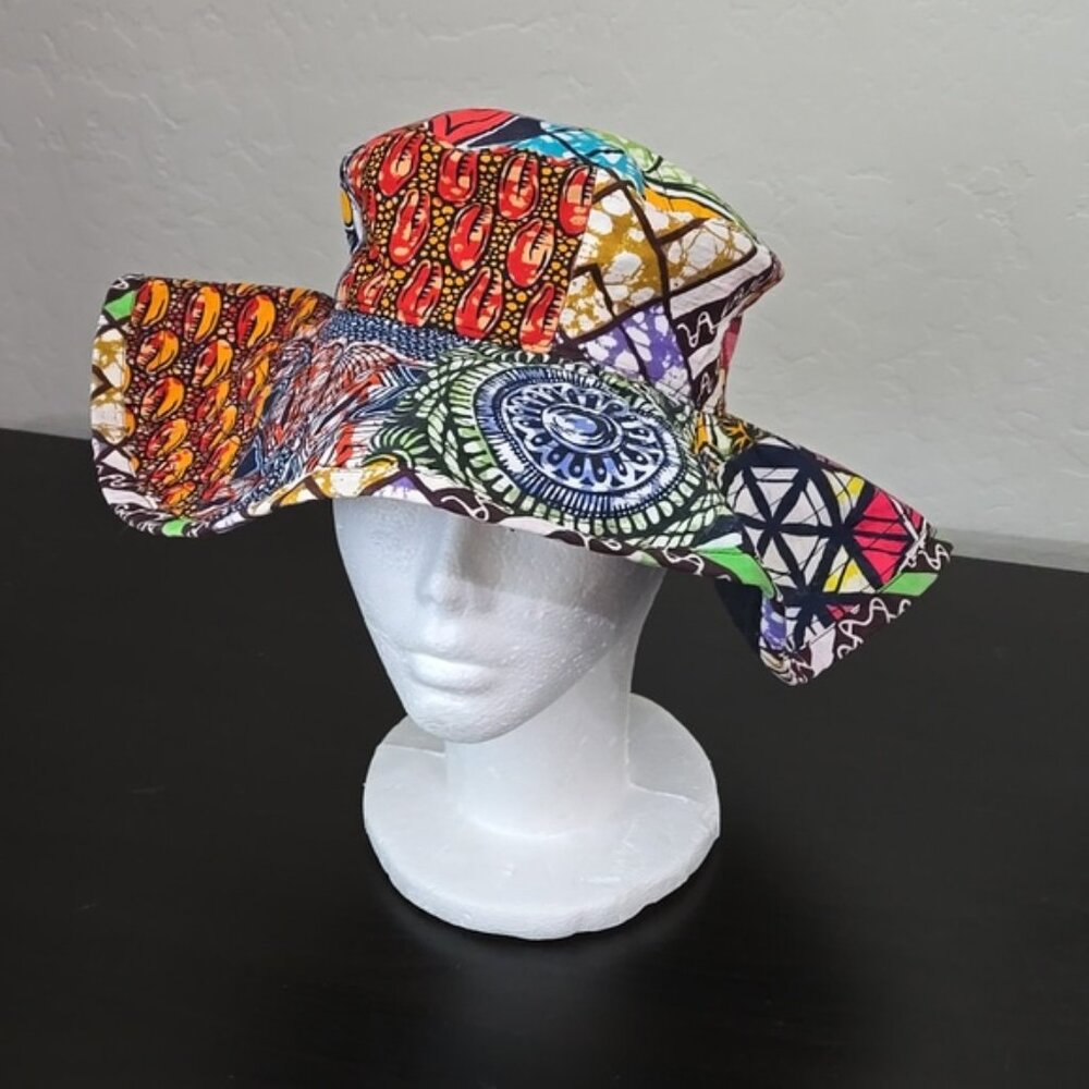 Queen Alaffia Colorful Patterned Wide-Brim Hat